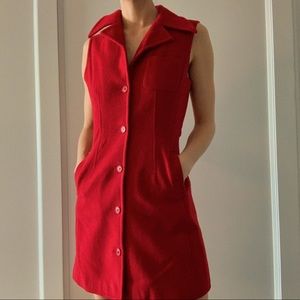red wool peacoat dress 🍒